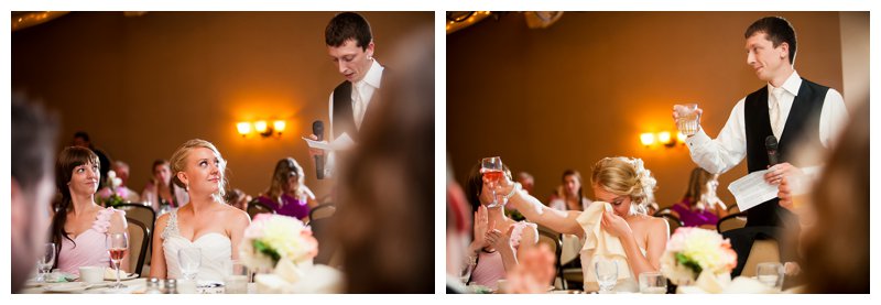 Minnesota wedding photographer, Majestic Oaks Golf Club, weddings, reception, speeches, bride, groom