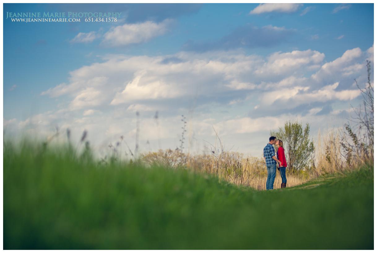 country engagement session, St Paul Wedding, MN wedding Photographer, MN Barn Wedding, Twin Cities Engagement Session, engagement session, MInneapolis engagement photographer, grass, field, couple, sky, country engagement session
