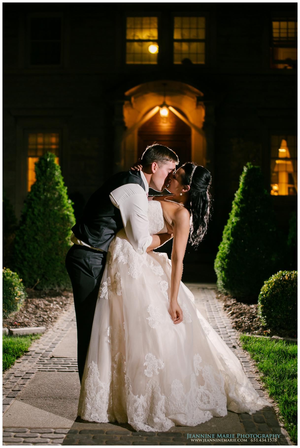 St. Paul College Club, Twin Cities Wedding Photographer, Jeannine Marie Photography, bride, groom, night, portraits