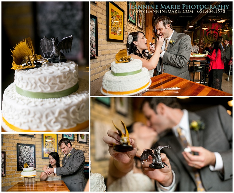 cake cutting, unique cake toppers, 612Brew, Minneapolis wedding venues, brewery wedding, Twin Cities wedding photographer, Jeannine Marie Photography_0535