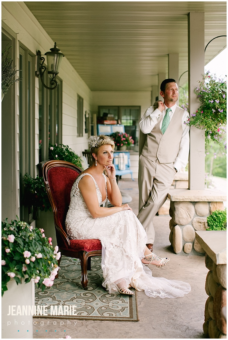 bride, groom, rustic wedding, BWB Ranch, Minnesota wedding, house, red chair, portraits