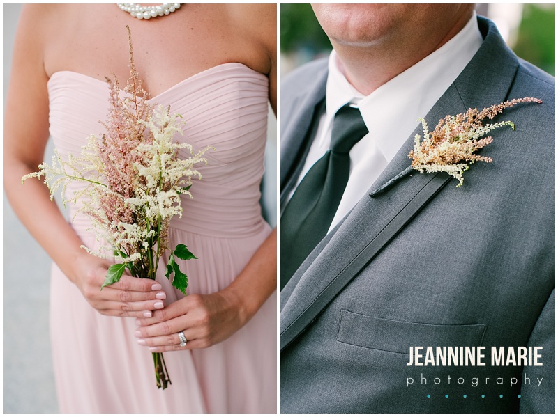 bridesmaid, groomsmen, bridesmaid bouquet, wedding flowers, rustic floral, boutonniere, pink bridesmaid dress, gray suit