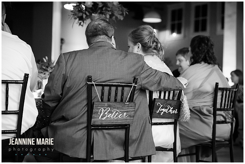 Cannon River Winery, bride, groom, chairs, signs, wedding, reception
