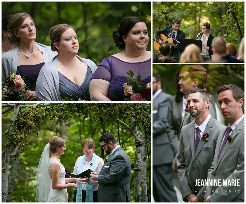 Edgewood Farm, wedding, ceremony, outside, outdoors, bride, groom, vows, groomsmen, bridesmaids, mismatched bridesmaids dresses, vows, wedding