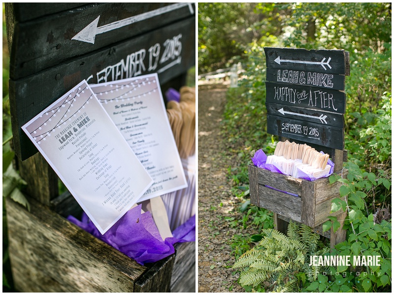 Edgewood Farm, ceremony programs, wedding stationery, purple wedding, wedding, ceremony
