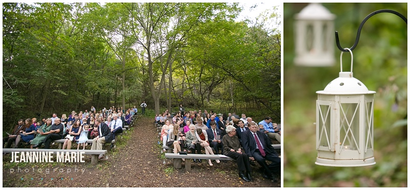 Edgewood Farm, wedding ceremony, aisle decor, lanterns, benches, trees, outside, outdoors