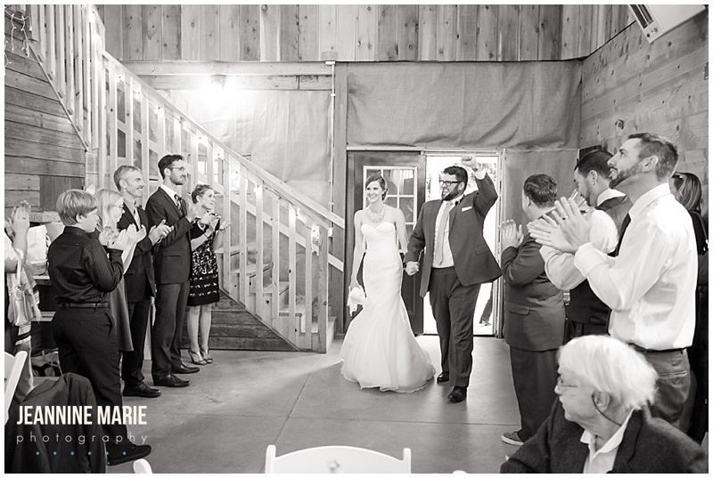 Edgewood Farm, wedding reception, barn wedding, bride, groom, grand entrance
