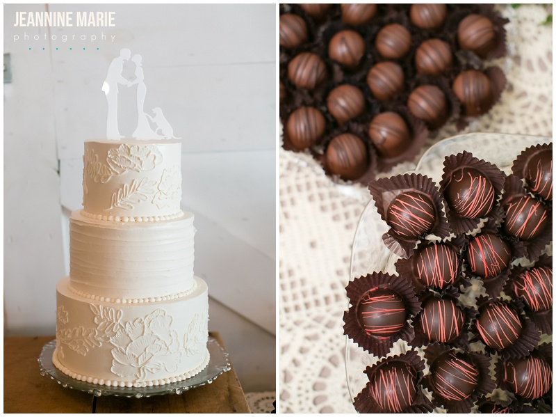 Mayowood Stone Barn, wedding, reception, wedding cake, tier cake, cake topper, chocolate, desserts