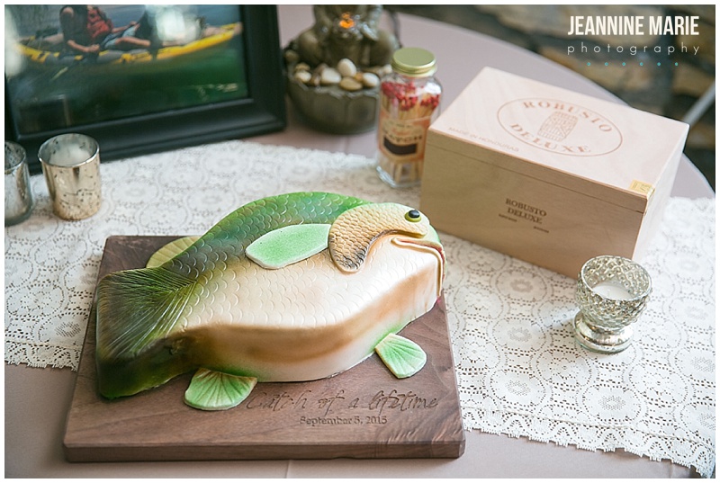 Mayowood Stone Barn, groom's cake, fish cake, wedding dessert
