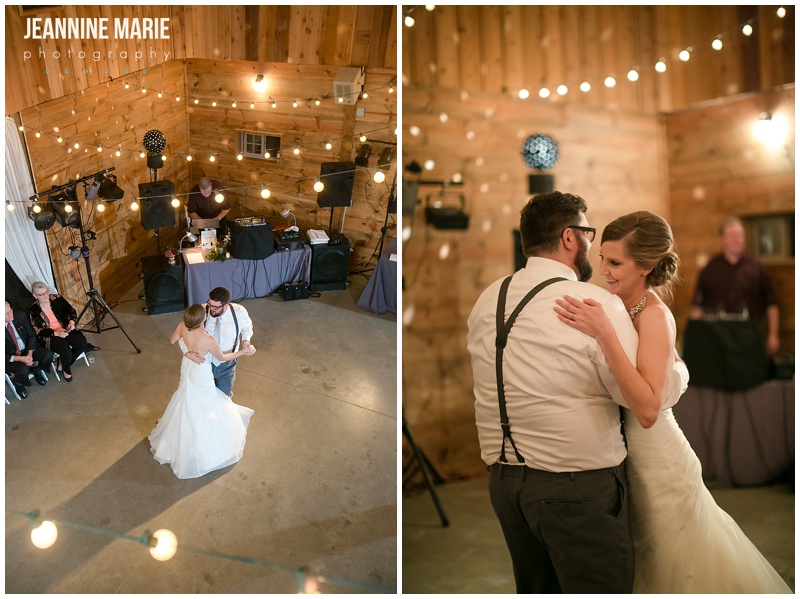 Edgewood Farm, first dance, bride, groom, barn, lights