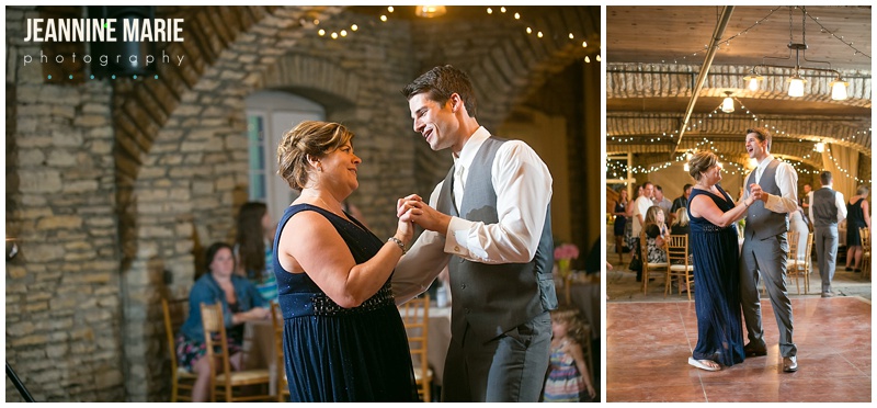 Mayowood Stone Barn, reception, dance, groom, mom, wedding