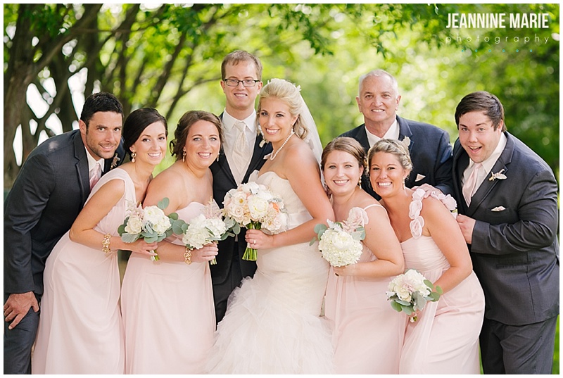 Carlson Center, bridal party, wedding, blush and gold wedding, bridesmaids, groomsmen