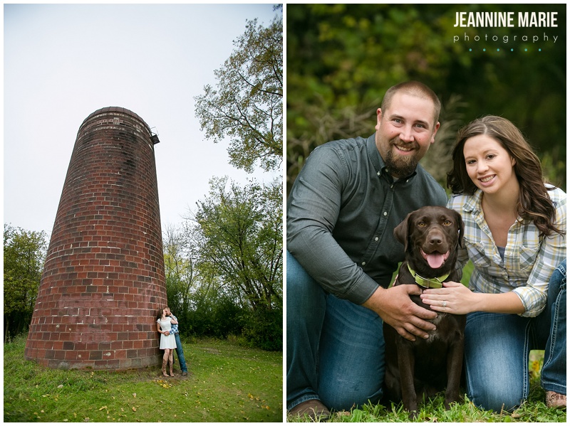 Ritter Farm Park, engagement session, engagement photos, tower, couple, poses, dog
