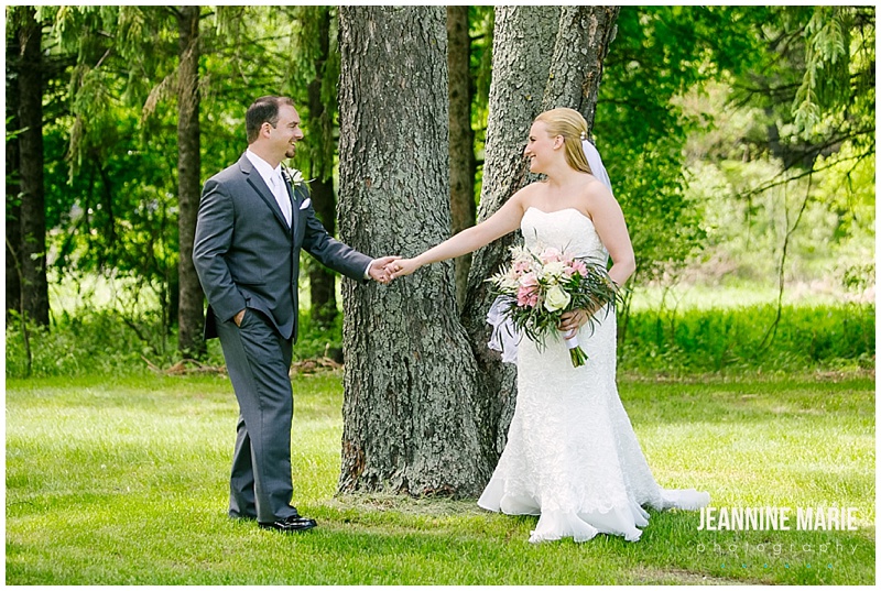 Ham Lake, church wedding, outdoors, summer wedding, first look, bride, groom