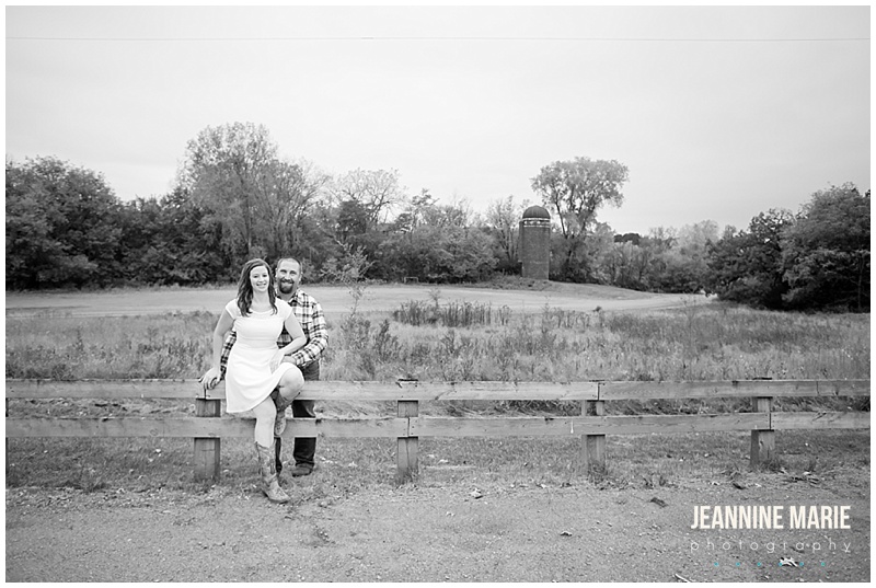 Ritter Farm Park, black and white photo, engagement session, engaged, fence, dirt road, couple