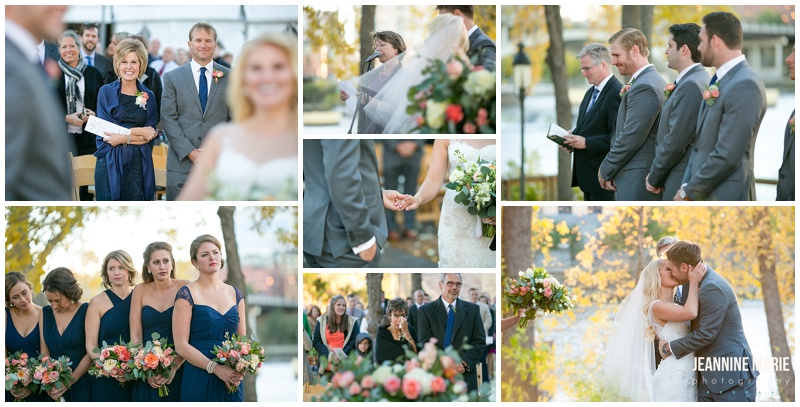 Nicollet Island Pavilion, wedding, outdoor wedding, ceremony, bride, groom, vows, kiss, wedding day