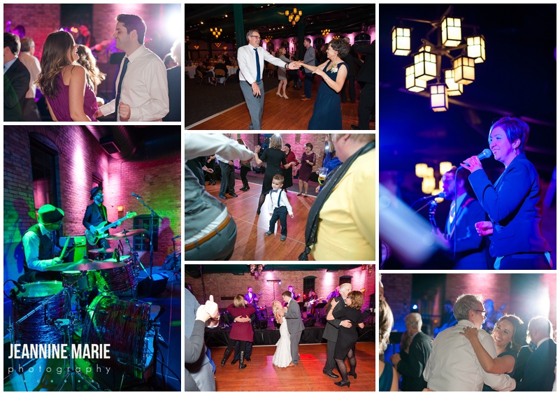 Nicollet Island Pavilion, wedding, wedding reception, indoor reception, The Covers, live band, Minneapolis band, dance