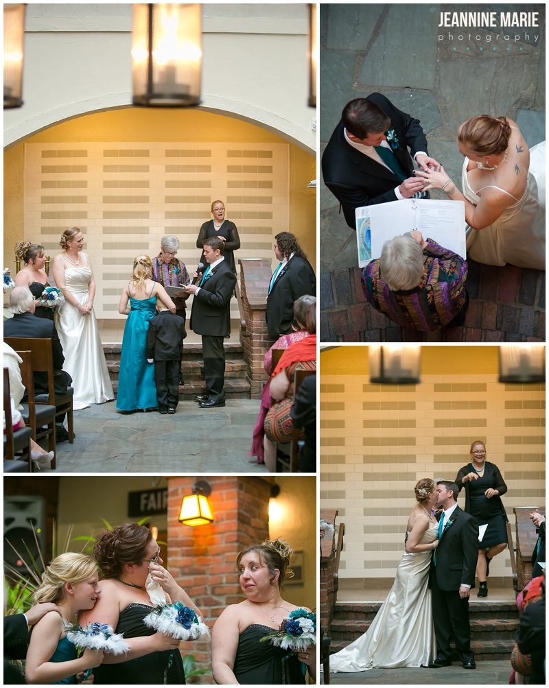 Embassy Suites, wedding, wedding ceremony, indoor ceremony, bride, groom, vows