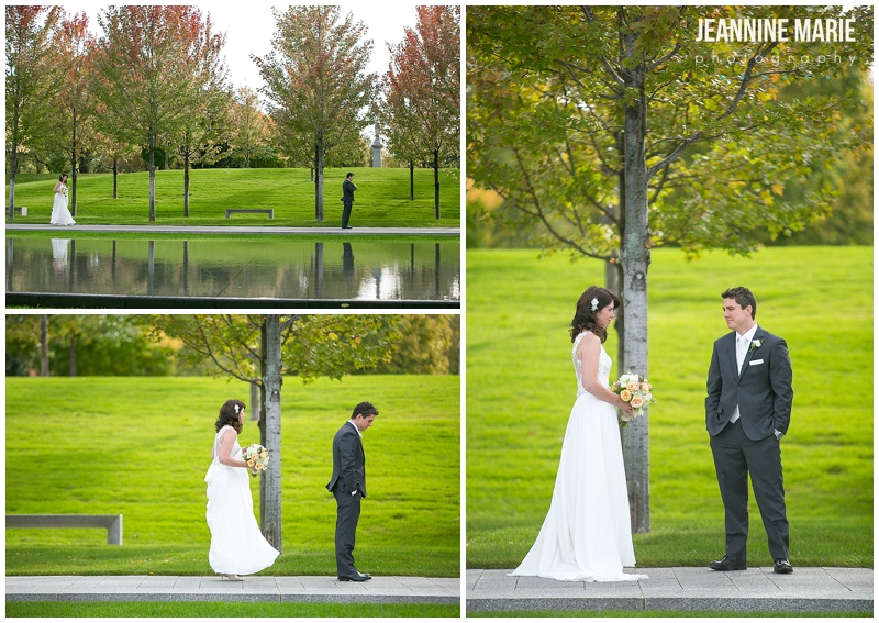 Lakewood Memorial Chapel, wedding, bride, groom, outside, first look, wedding day, wedding memories