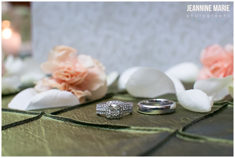 rings, ring shots, flowers, petals, wedding, wedding reception, McCormick's and Schmick's