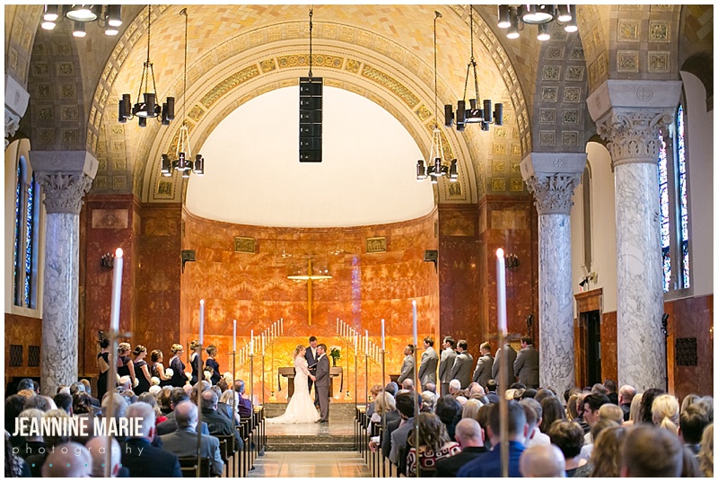 Nazareth Chapel, Northwest College, church wedding, winter wedding, bride, groom, vows, wedding