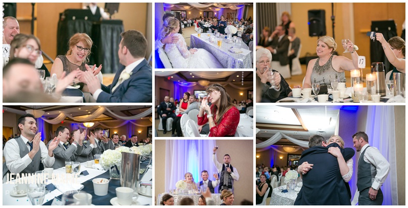 Ramada Plaza Minneapolis, wedding, wedding reception, speeches, guests, bride, groom, winter wedding