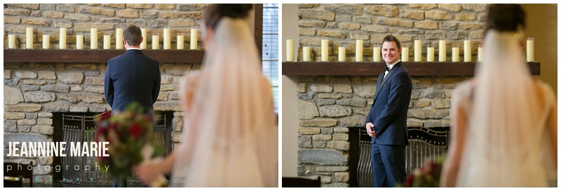 Manor House, Carriage House, bride, groom, first look, Ohio wedding, candles, fireplace, weddings