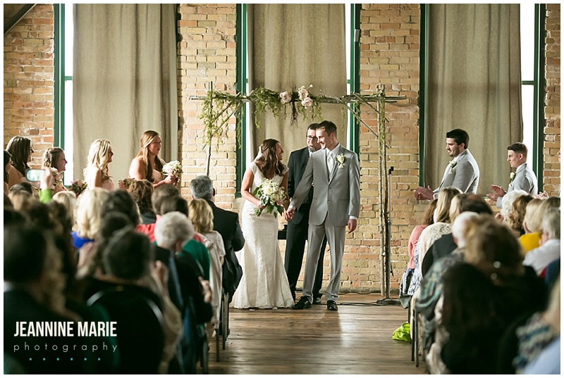 Duluth wedding, Minnesota wedding, Clyde Iron Works, bride, groom, wedding ceremony, wedding backdrop, wedding decor, wedding inspiration, bride, groom, ceremony