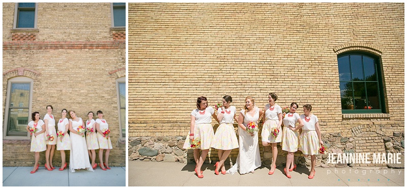 bridesmaids, bride, casual wedding, summer wedding, Chaska Minnesota wedding, wedding, wedding photos