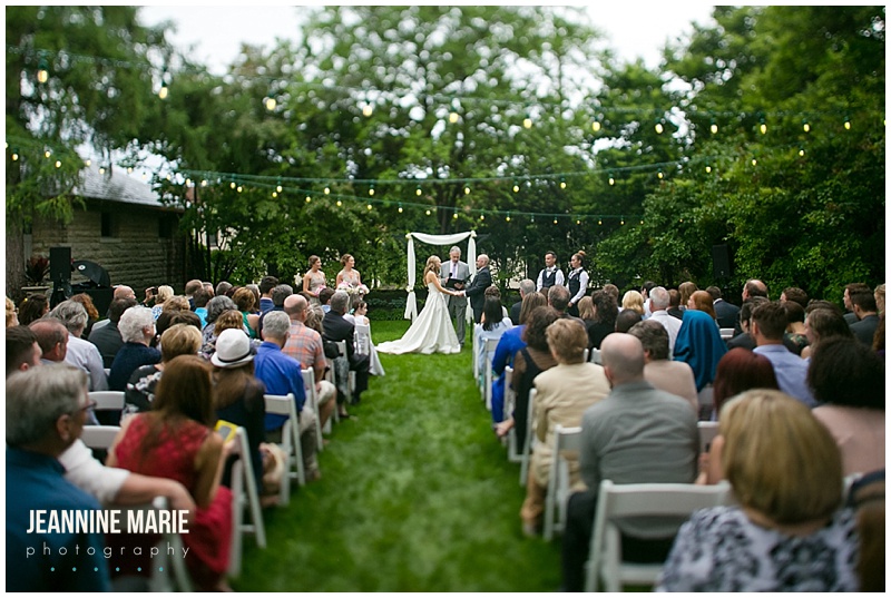 outdoor wedding, wedding ceremony, Minnesota wedding, St. Paul College Club, bride, groom, wedding guests, wedd
ing decor, wedding inspiration