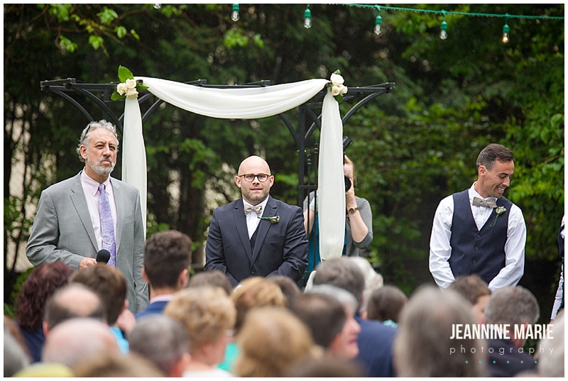 groom, wedding ceremony, outdoor wedding, St. Paul College Club