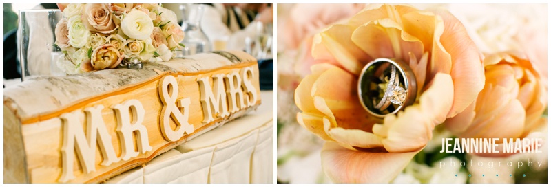 Bemidji wedding, Minnesota wedding, Mr & Mrs sign, wedding signs, wedding rings, flowers, floral, wedding decor