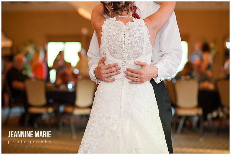 Majestic Oaks Golf Club, first dance, lace dress, wedding dress, wedding gown, bride, groom, wedding reception, dance