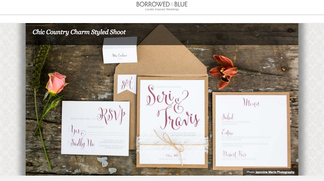 rustic wedding, backyard wedding, Borrowed & Blue, stationery, invitations