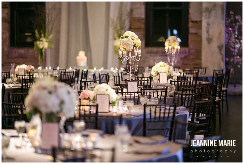 Aria, indoor wedding, summer wedding, wedding reception, flowers, centerpieces, floral, guest tables