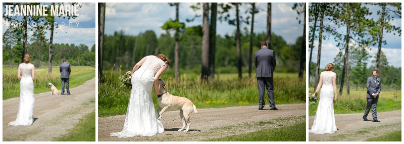 bride, groom, first look, BWB Ranch, outdoor wedding, summer wedding, Minnesota wedding