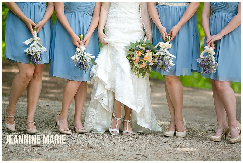 bridesmaids, BWB Ranch, shoes, bridesmaid bouquets, bridal bouquet, bouquet, wedding, outdoor wedding, summer wedding, blue bridesmaids, short bridesmaids dresses
