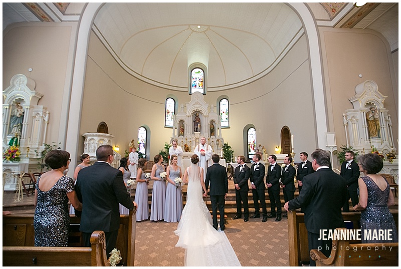 church wedding, wedding ceremony, bride, groom, wedding party, bridal party, Minnesota wedding