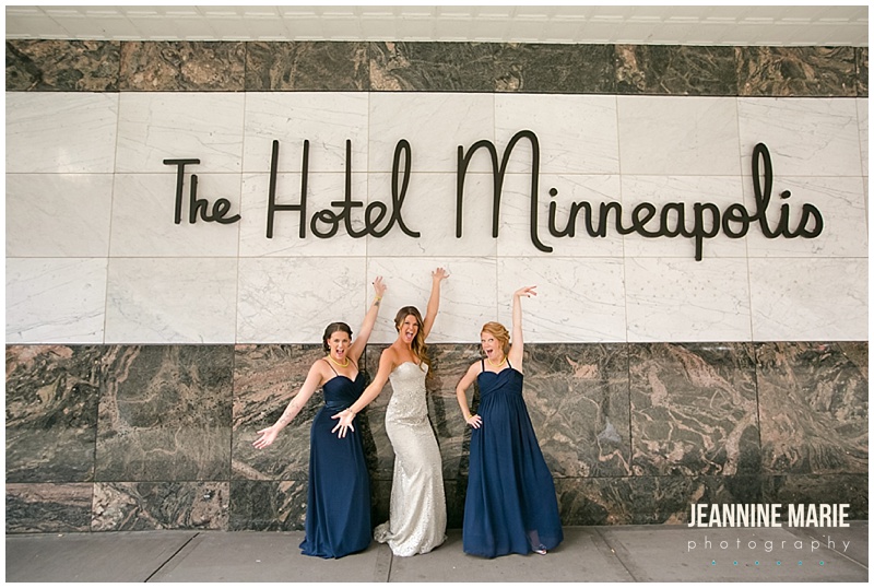 The Hotel Minneapolis, bridesmaids, bride, wedding gown, bridal bouquet