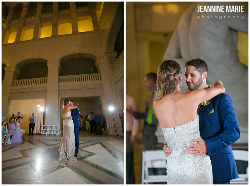 Hennepin County Courthouse, bride, groom, wedding, first dance, wedding reception, wedding gown, navy suit