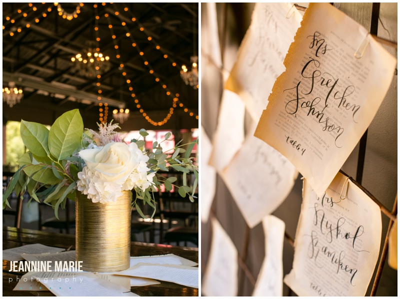 Hope Glen Farm, wedding reception, guest tables, table numbers, centerpieces, wedding inspiration, wedding ideas, wedding, Minnesota wedding, vintage wedding, rustic wedding, Love Letters, Artemisia Studios, Jeannine Marie Photography