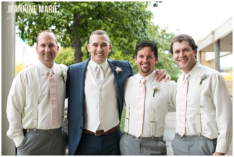 Eagan Community Center, Minnesota wedding, wedding, wedding day, groomsmen, groom, groom attire, groomsmen attire, pink wedding