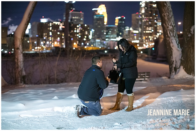 he proposed, winter proposal, wedding proposal, Minneapolis proposal