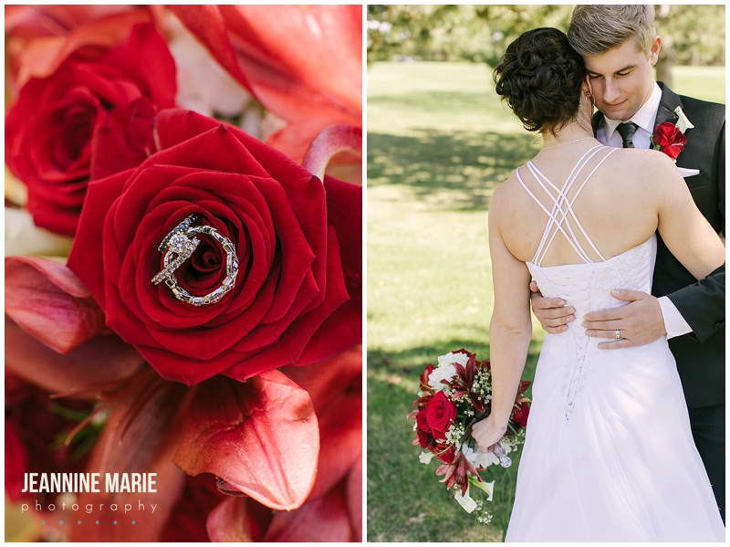 Bemidji Town and Country Club, Bemidji wedding venues, Minnesota wedding, Bemidji wedding, bride, groom, wedding portraits, ring, ring shot, flowers, floral