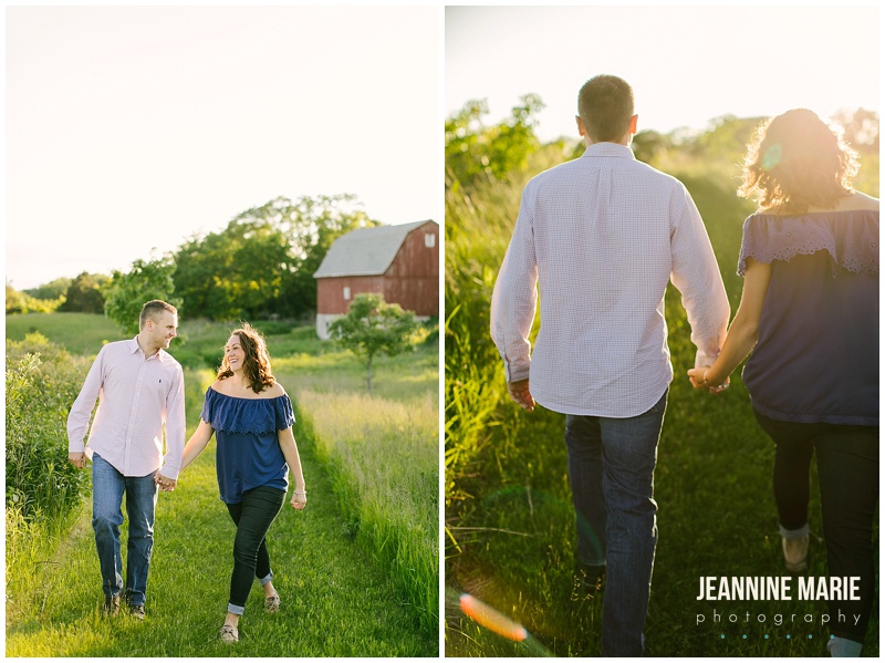 rustic engagement session, engaged, engagement session, Minneapolis engagement photographer, Minnesota engagement photographer, engagement session, fields, sun, outdoor engagement session, Minnesota engagement session, summer engagement session, Jeannine Marie Photography, engagement photographer, barn, barn engagement session, engagement outfits, what to wear for engagement 