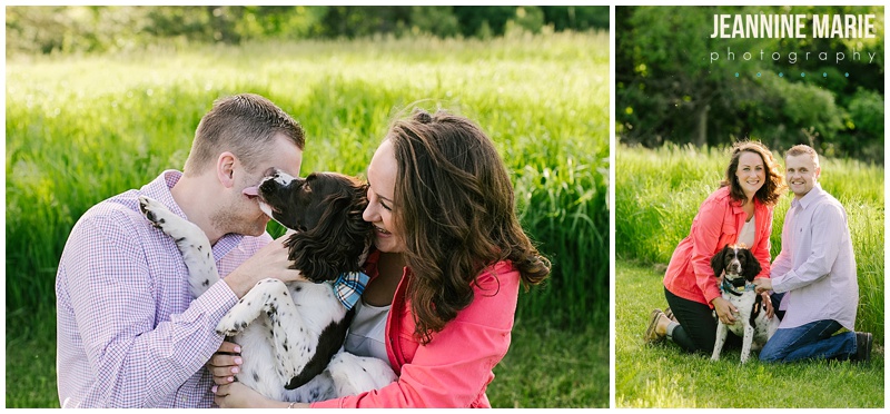 rustic engagement session, engaged, engagement session, Minneapolis engagement photographer, Minnesota engagement photographer, engagement session, fields, sun, outdoor engagement session, Minnesota engagement session, summer engagement session, Jeannine Marie Photography, engagement photographer, dog