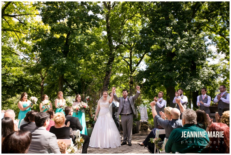 Silverwood Park, wedding, Minneapolis wedding, wedding ceremony, outdoor wedding, summer wedding, bride, groom, wedding gown, wedding dress, gray suit, bridesmaids, groomsmen