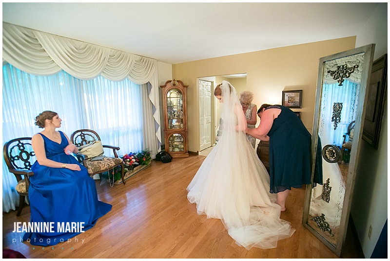 The Town Green, The Crown Room, wedding inspiration, Minnesota wedding, colorful wedding, vibrant wedding colors, summer wedding, Minnesota wedding photographer, Saint Paul wedding photographer, Jeannine Marie Photography, bride, getting ready, wedding gown, wedding dress, bridal hair, bridal makeup