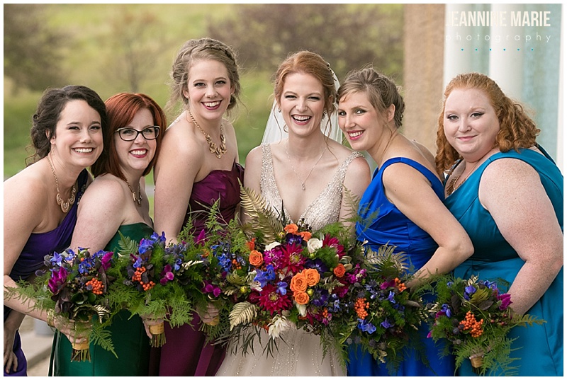 The Town Green, The Crown Room, wedding inspiration, Minnesota wedding, colorful wedding, vibrant wedding colors, summer wedding, Minnesota wedding photographer, Saint Paul wedding photographer, Jeannine Marie Photography, bride, bridesmaids, mismatched bridesmaids dresses, bridesmaids dresses, vibrant bridesmaids dresses