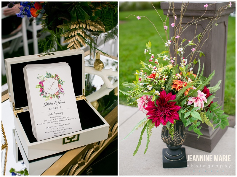 The Town Green, The Crown Room, wedding inspiration, Minnesota wedding, colorful wedding, vibrant wedding colors, summer wedding, Minnesota wedding photographer, Saint Paul wedding photographer, Jeannine Marie Photography, ceremony, outdoor ceremony, wedding decor, wedding stationery, wedding details